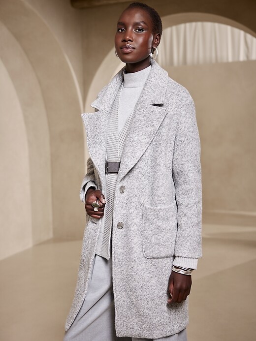 Image number 1 showing, Oversized Knit Cocoon Coat