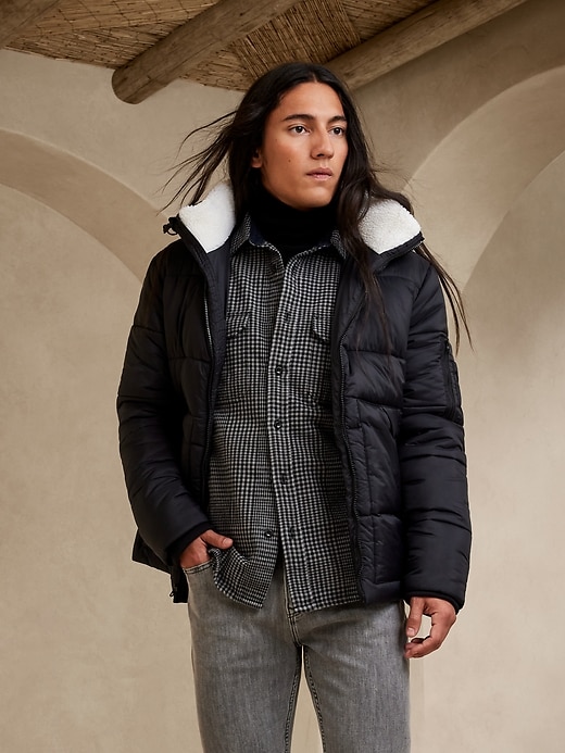 Image number 1 showing, Sherpa Collar Puffer