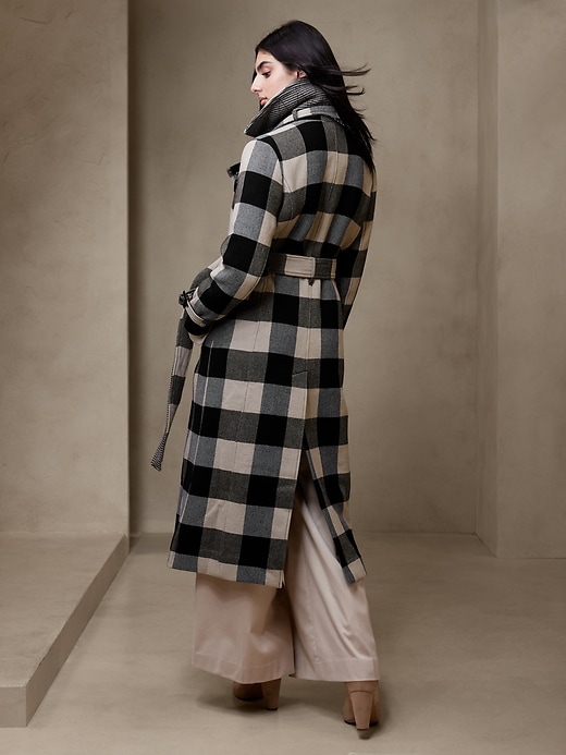 Image number 2 showing, Plaid Trench Coat