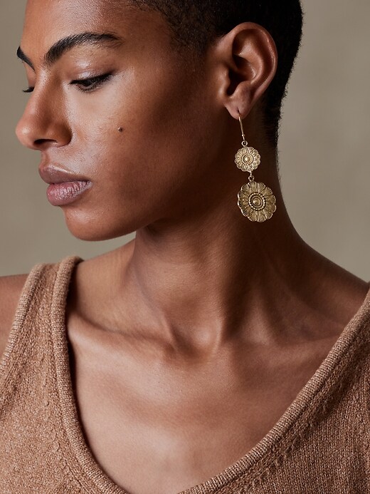 Floral Etched Earrings &#124 Aureus + Argent