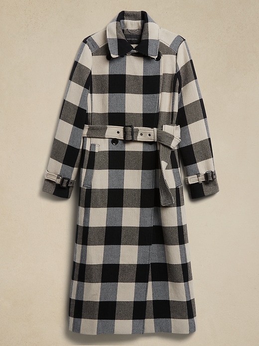 Image number 4 showing, Plaid Trench Coat