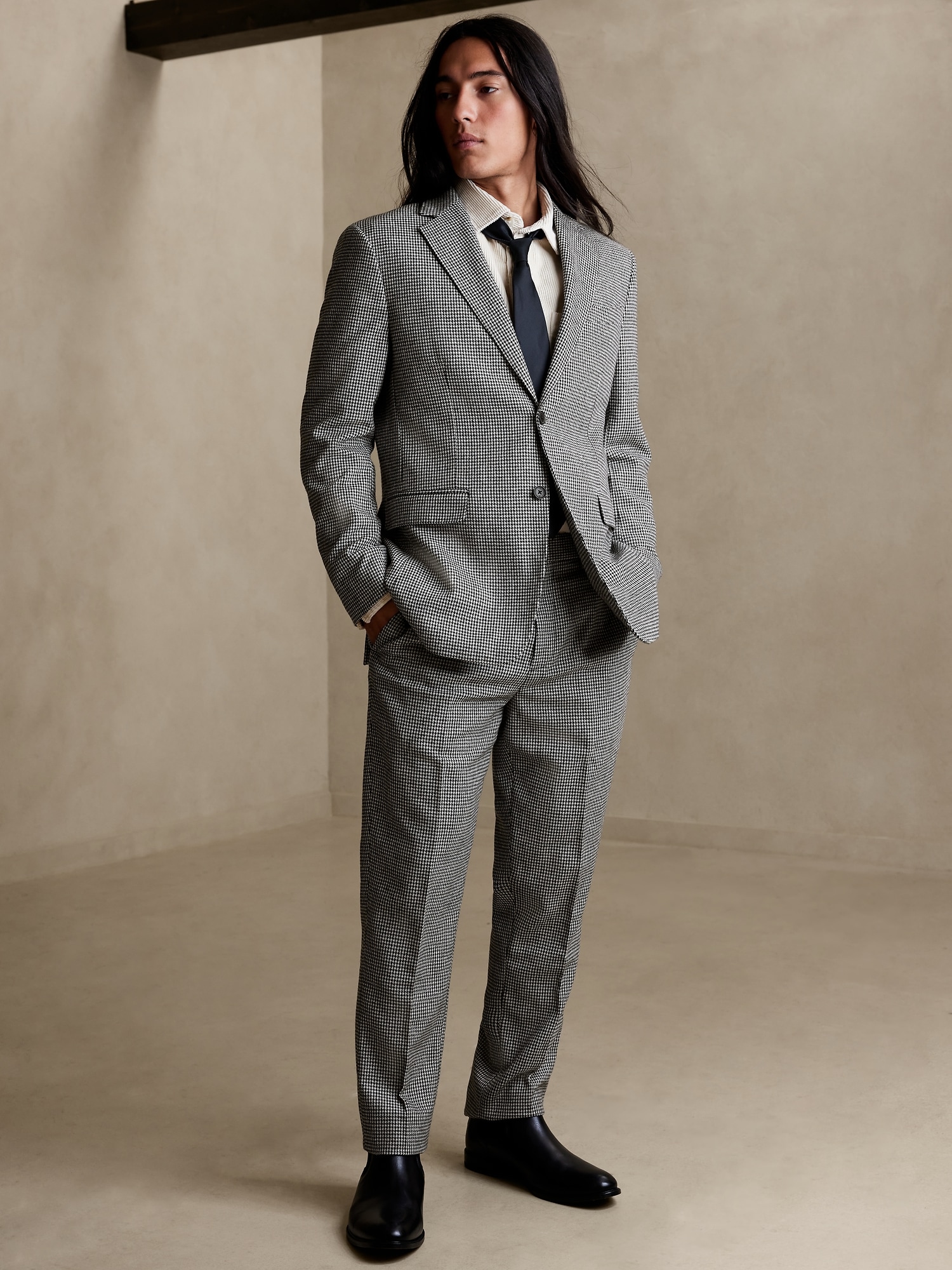 Tailor-Fit Houndstooth Suit Trouser