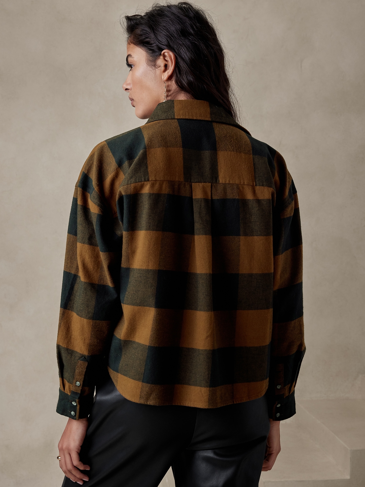 Flannel Cropped Shirt Banana Republic Factory