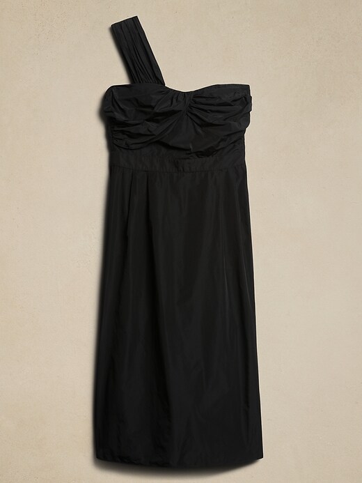 banana republic black one shoulder dress Vintage Black Polka Dot Dress