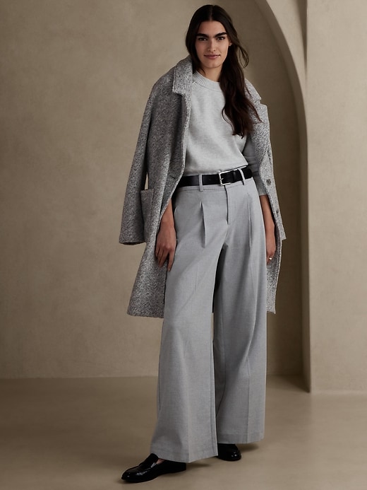 Loulou Wide-Leg Flannel Pant | Banana Republic Factory