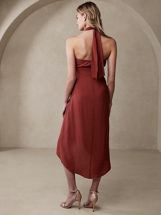 cross halter sequin cut out party cocktail midi dresses Sequin-Embellished Halterneck Maxi Dress in Pink - 14