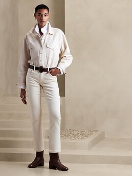 トップス BananaRepublic WesternShirt OmbreCheck L Oversized Long-Sleeve Popover Tunic | Banana Republic