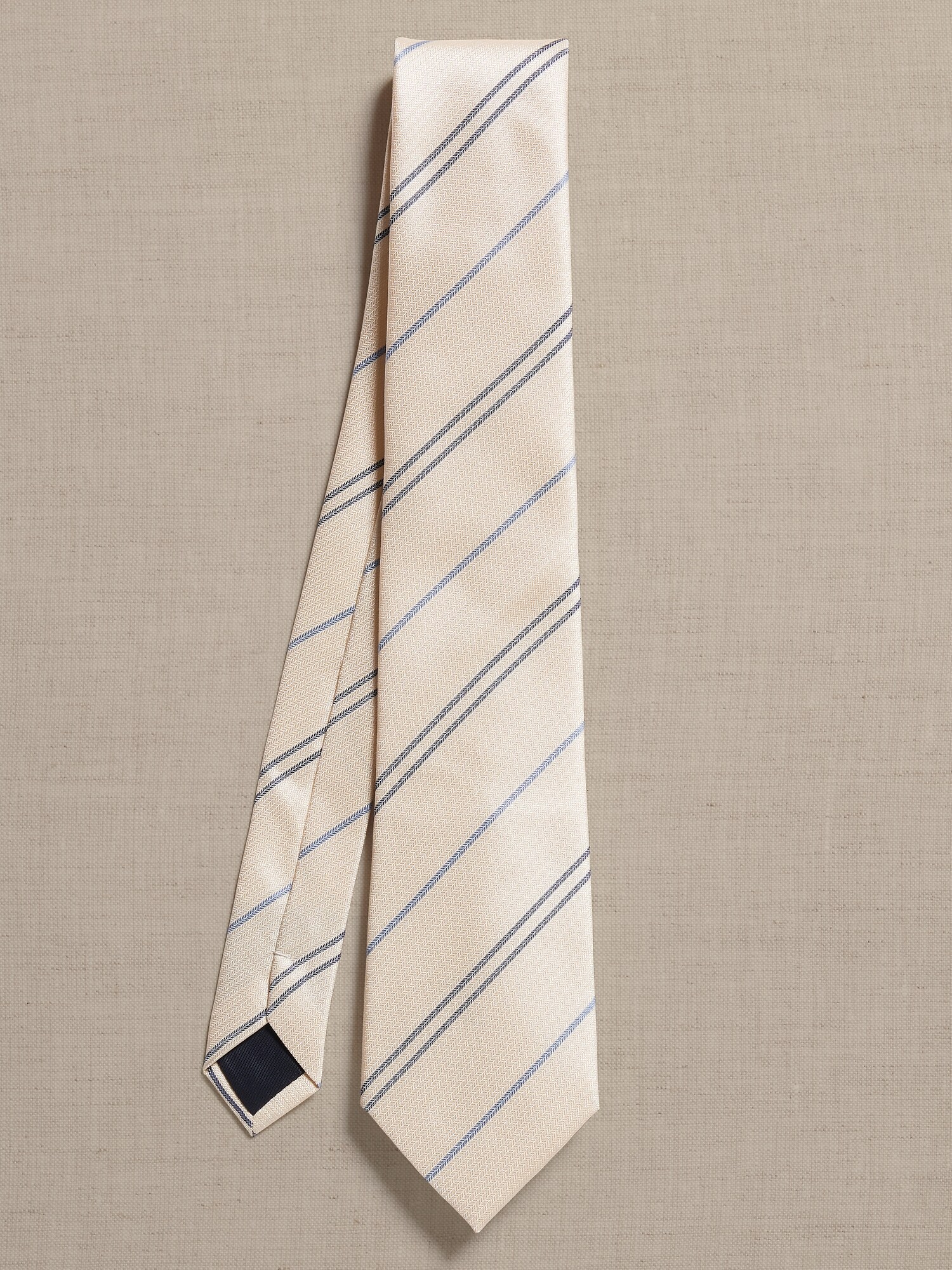 Cream Striped Tie