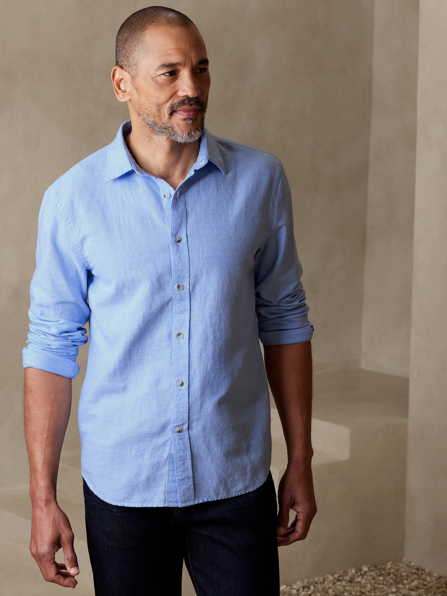 Slim Linen Cotton Shirt Banana Republic Factory