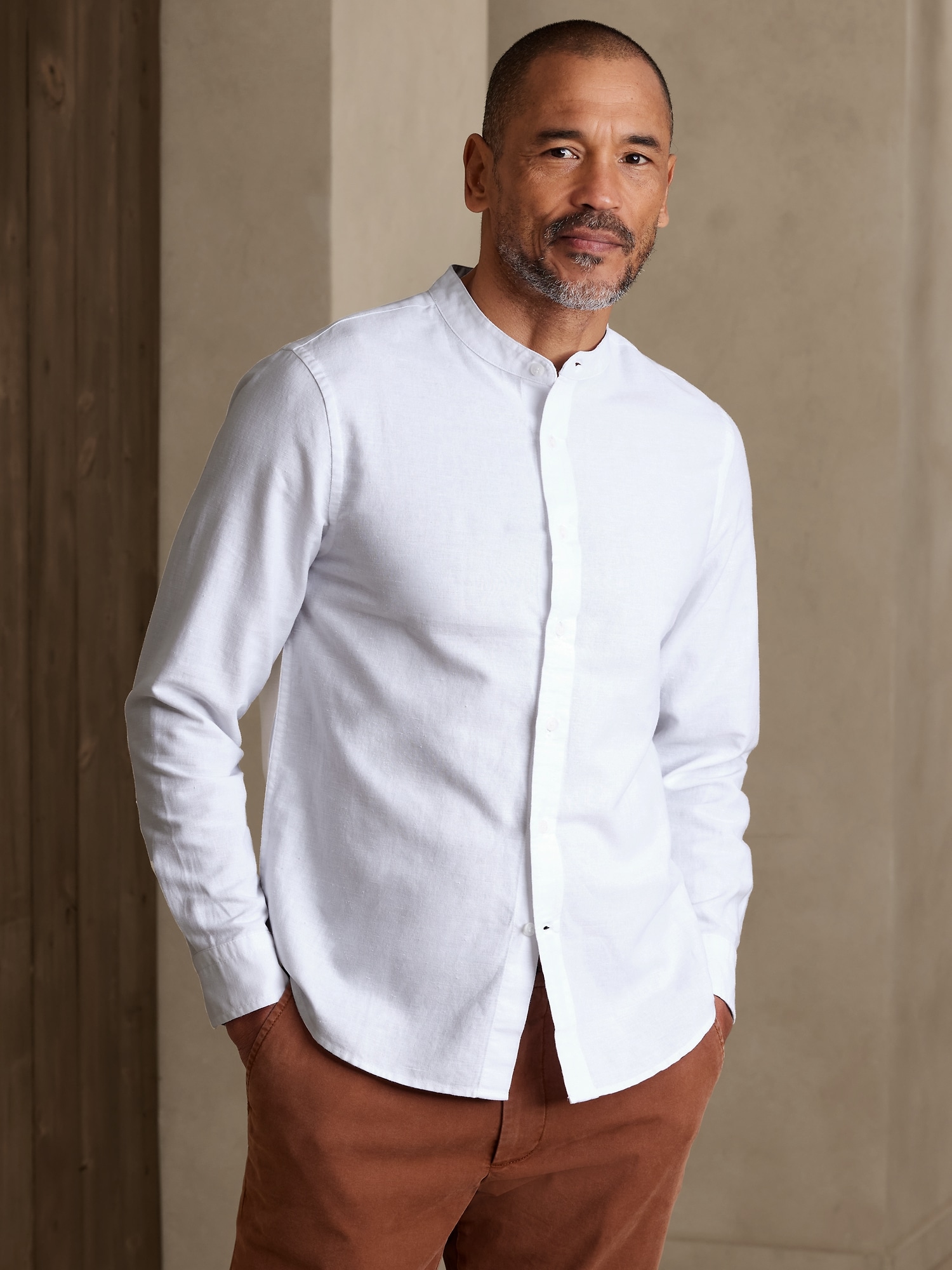 Slim Linen-Blend Shirt