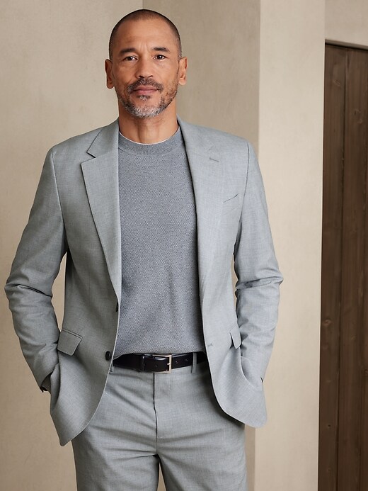 Tailored Fit Light Gray Suit Jacket