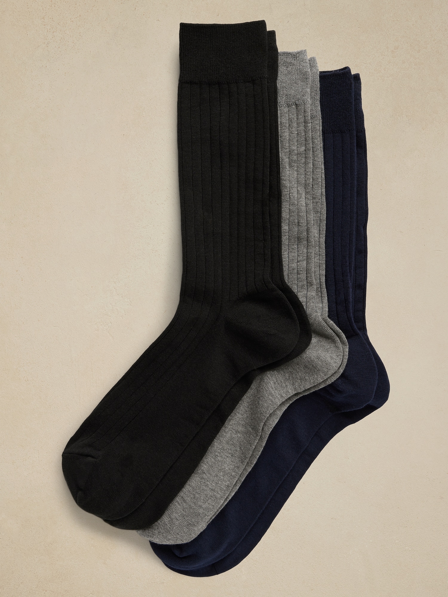 Ribbed Dress Socks (3 pack)