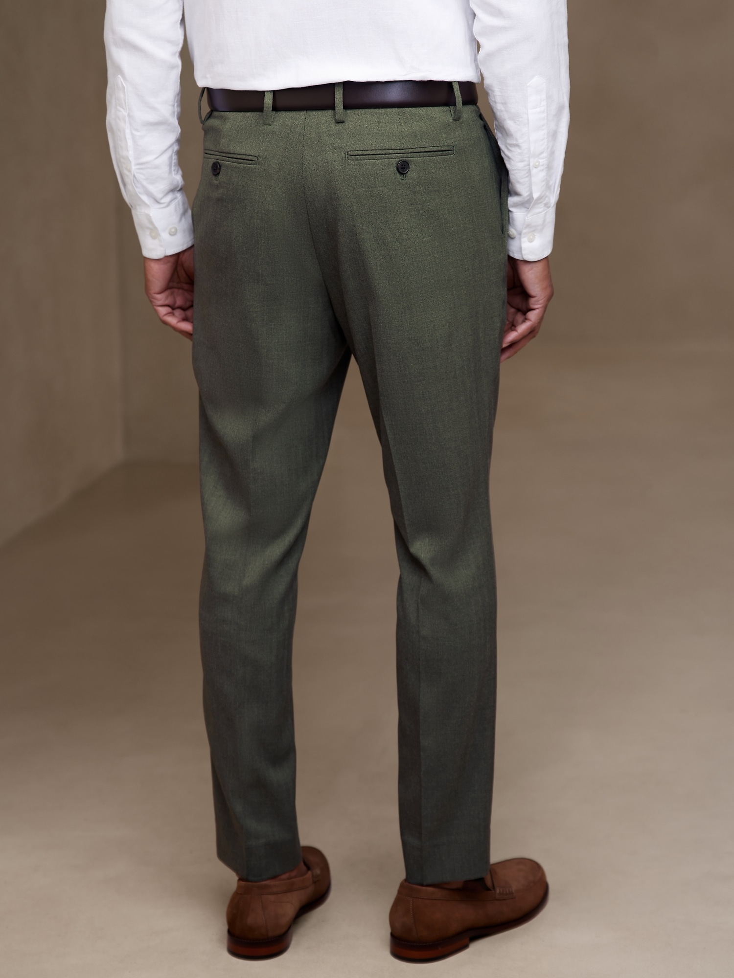 Officine Generale Green Paul Slim Fit Wool Flannel Suit Trousers, $410 | MR  PORTER | Lookastic
