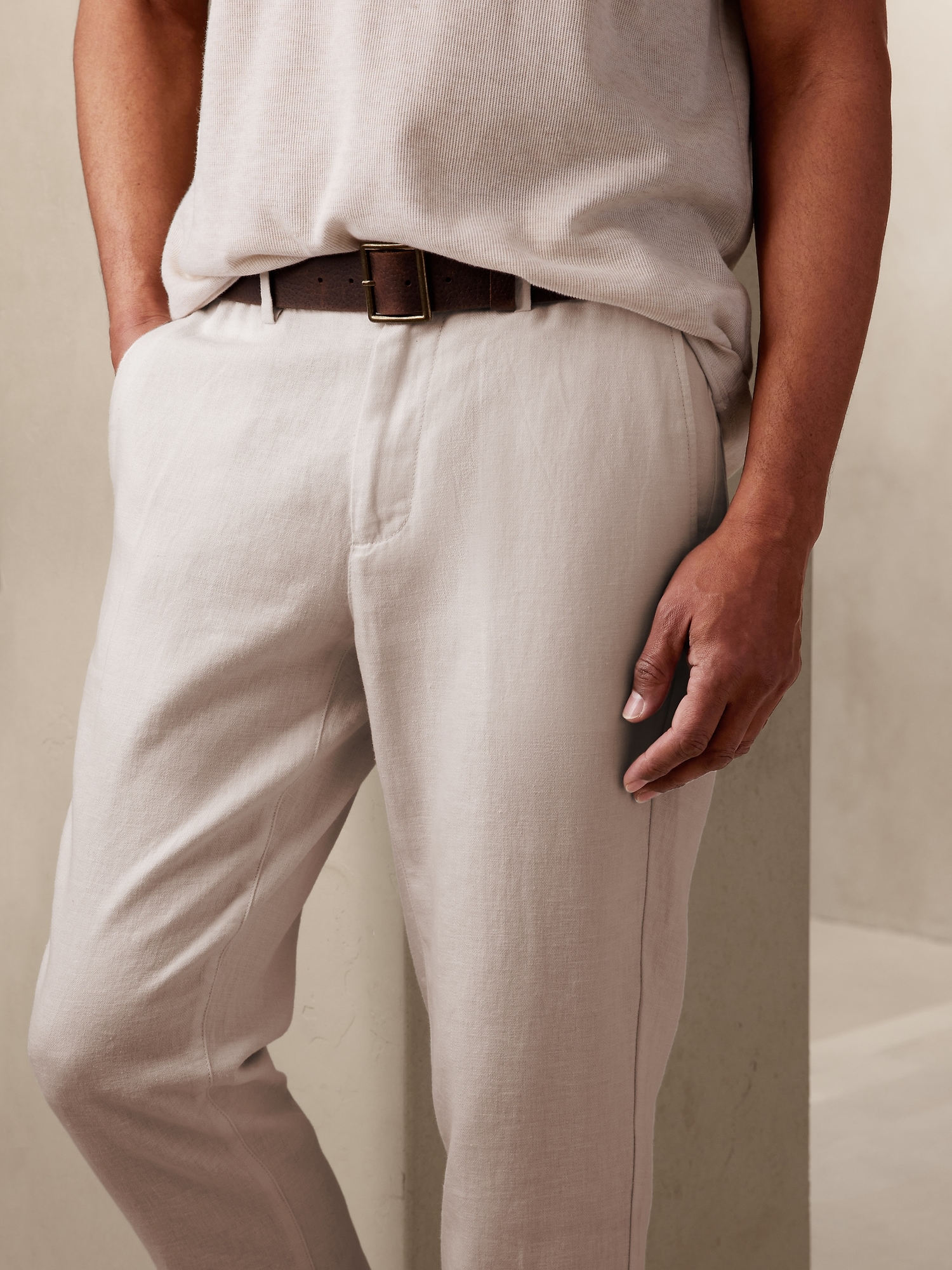 Athletic-Fit Linen-Cotton Pant