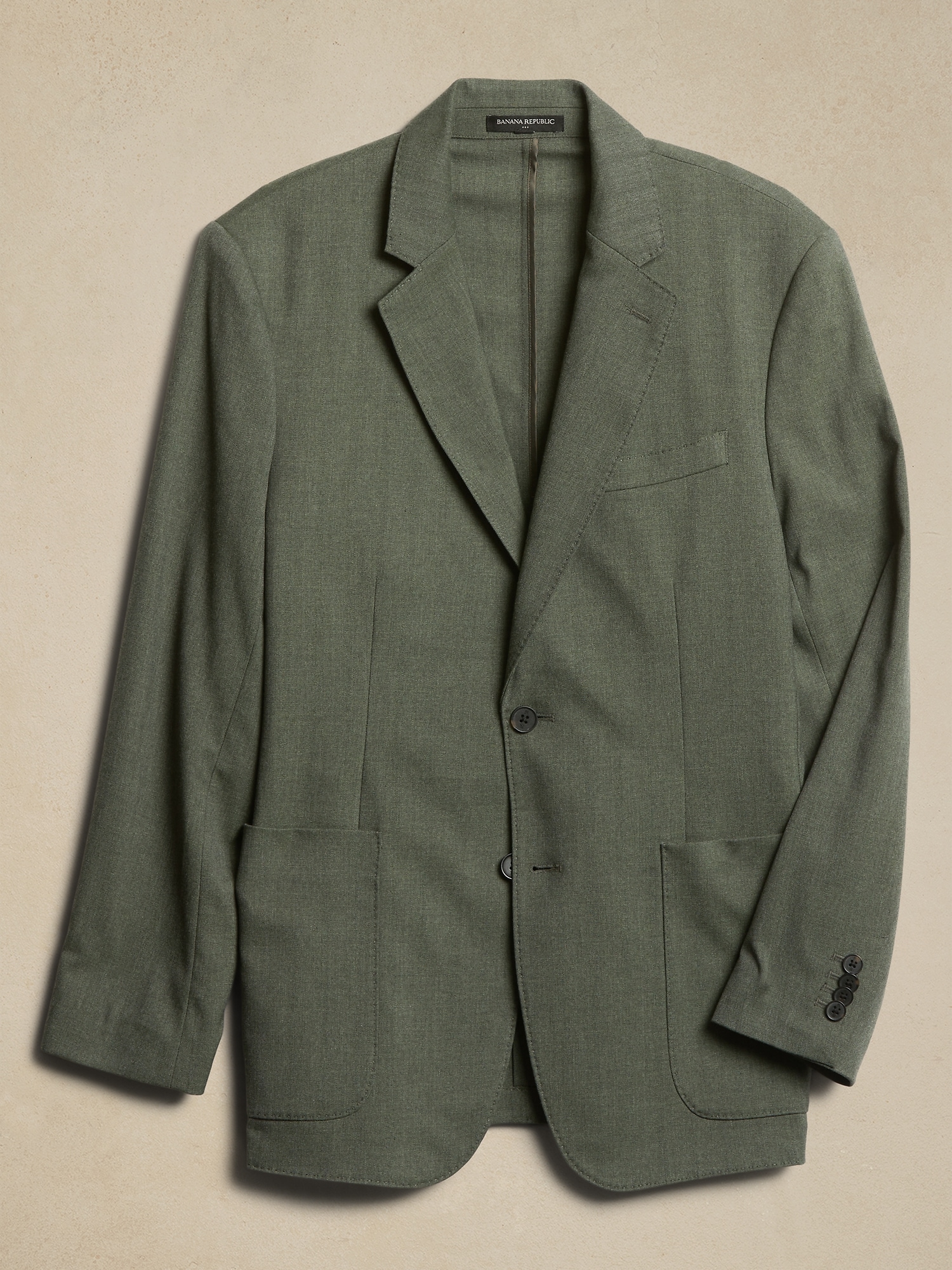 Tailored-Fit Herringbone Dobby Suit Jacket