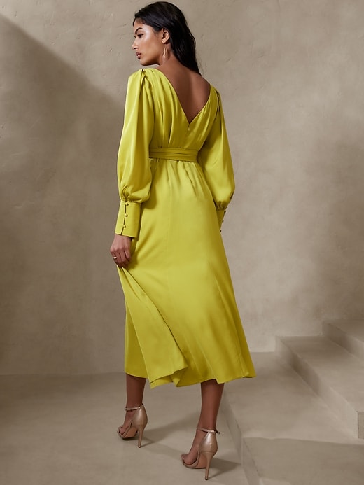 Celestial Blouson-Sleeve Maxi Dress