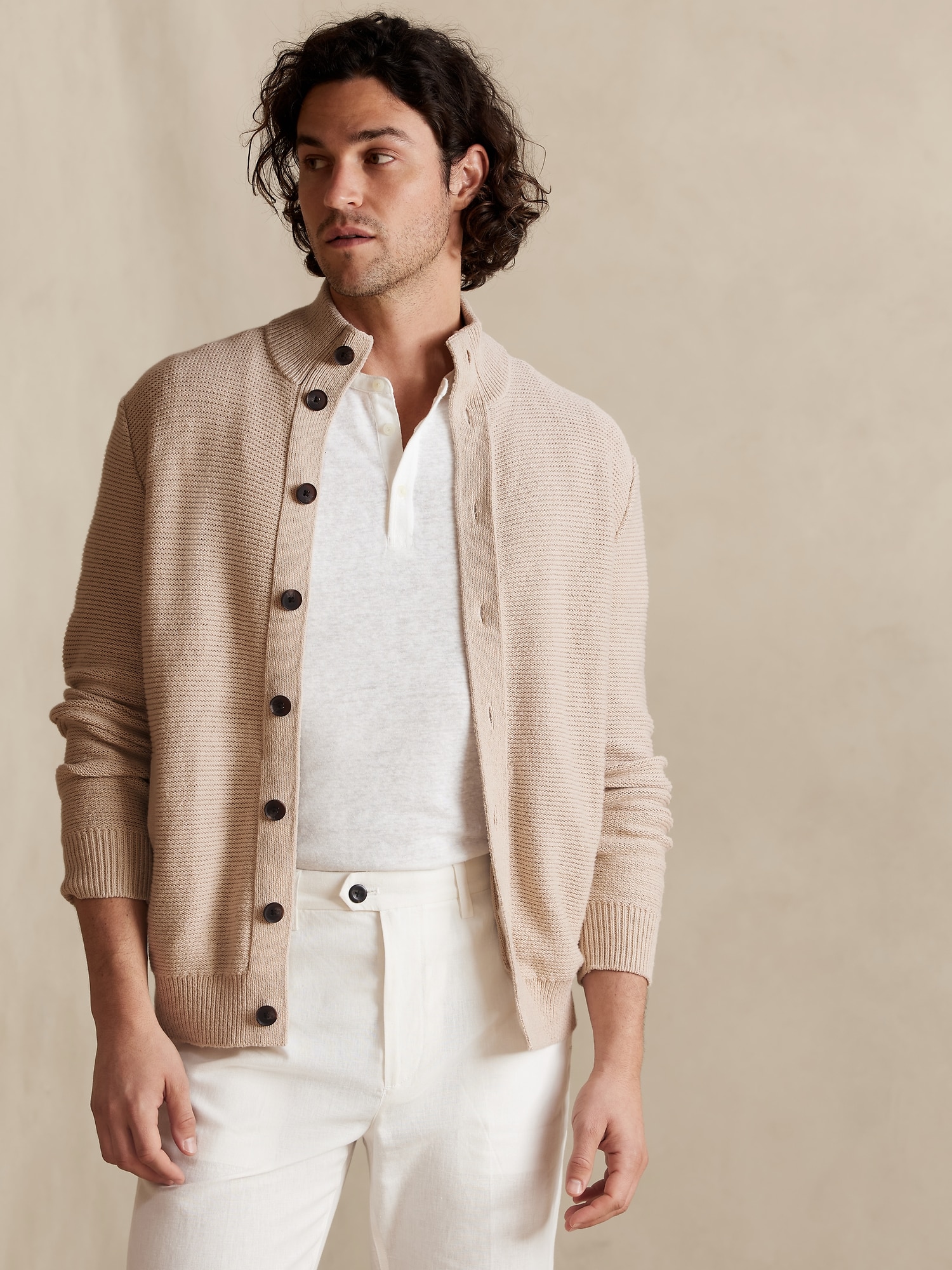 Cotton-Linen Sweater Jacket