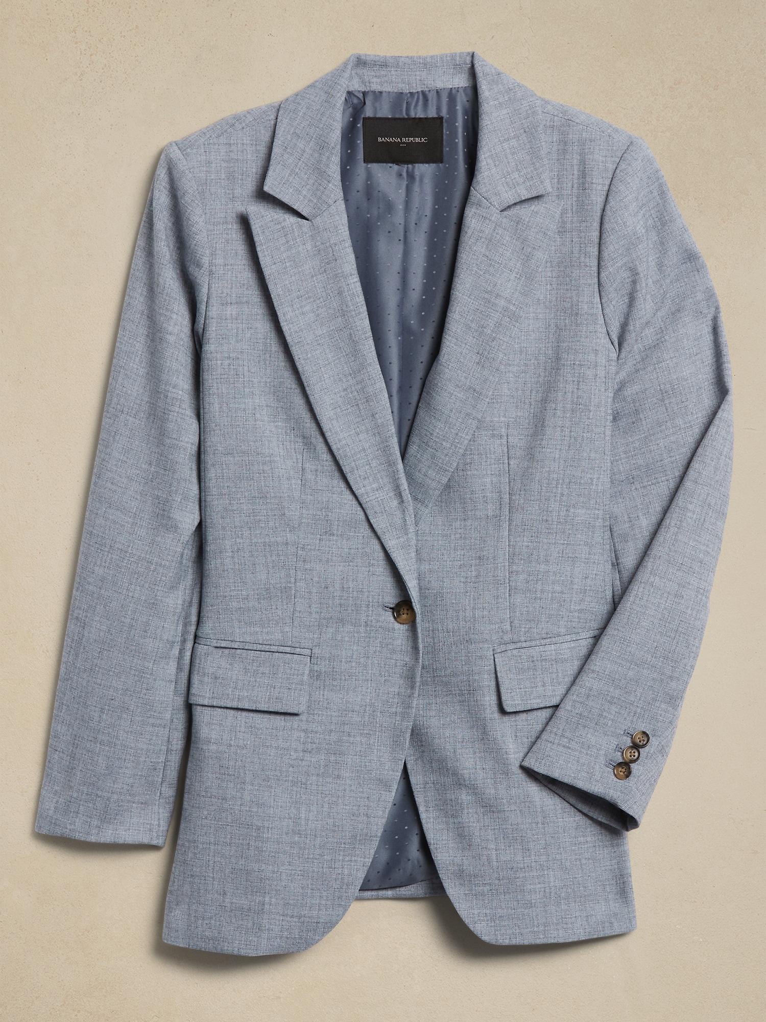 Long and Lean Chambray Suit Blazer