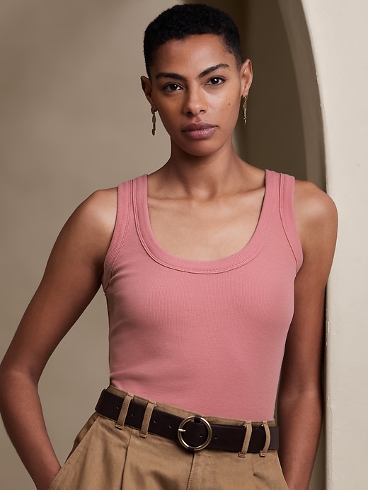 Ribbed Scoop-Neck Tank | Banana Republic Factory
