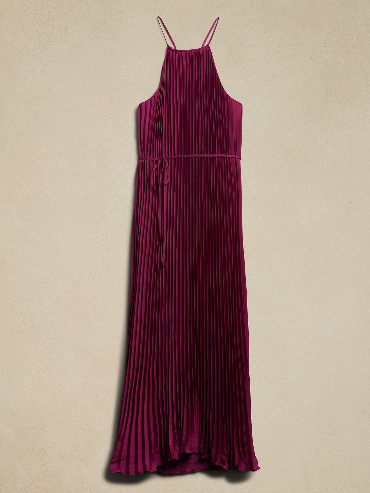 Halter Pleated Maxi Dress