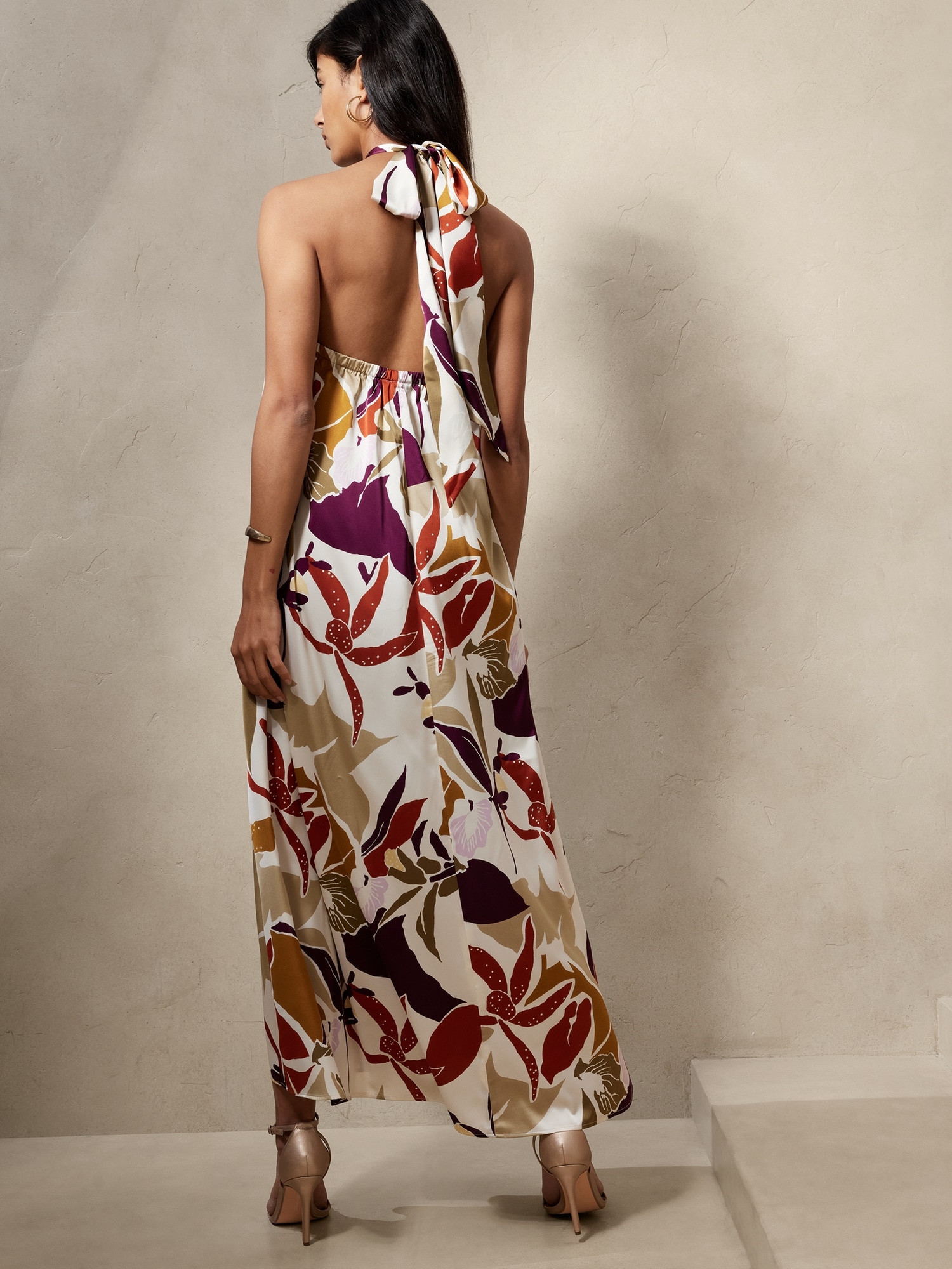 Halter Trapeze Maxi Dress Banana Republic Factory