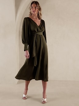 華麗 Celestial Blouson-Sleeve Maxi Dress | Banana Republic Factory ウェア