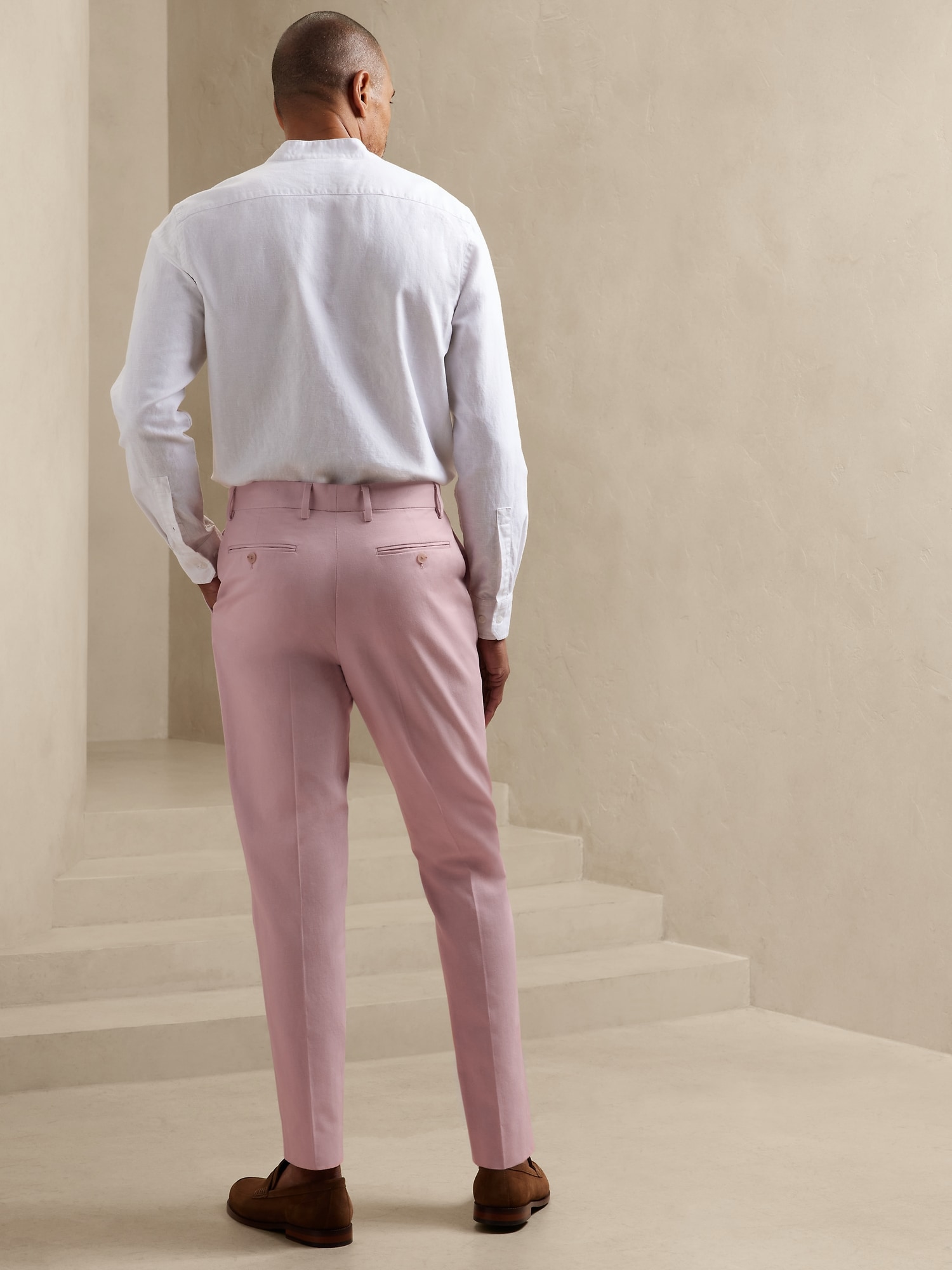 Tailored-Fit Linen-Blend Suit Trouser