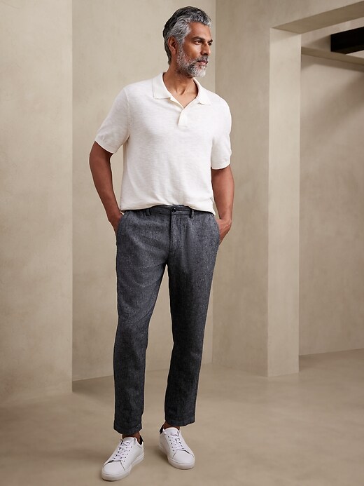Athletic-Fit Linen-Blend Pant