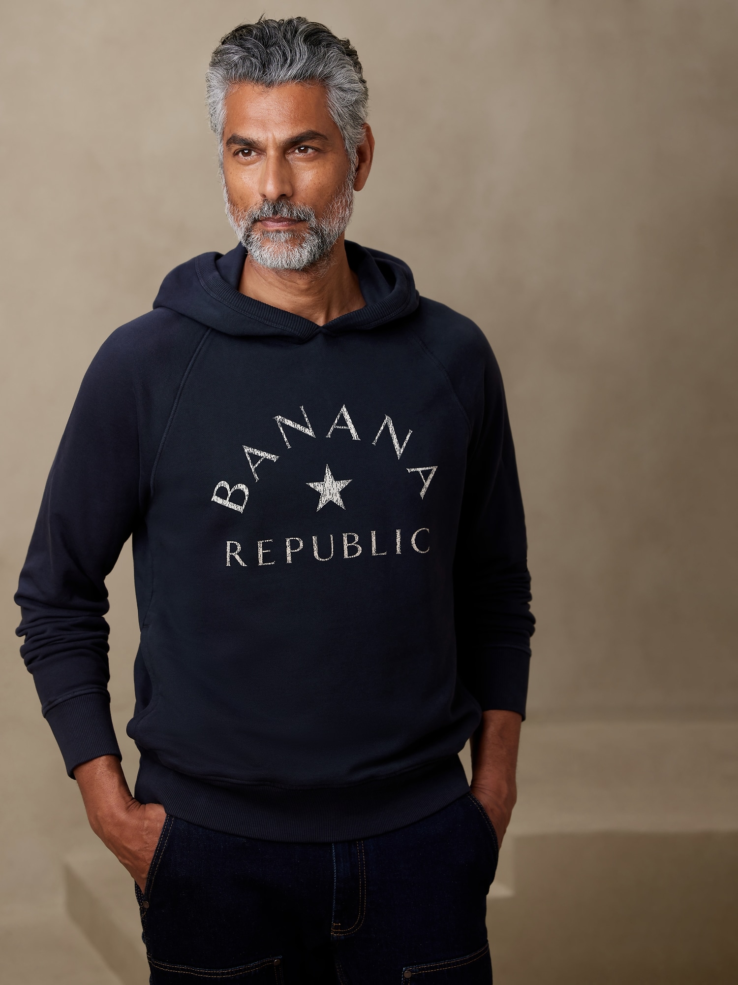 Garment Dye Logo Hoodie Banana Republic Factory