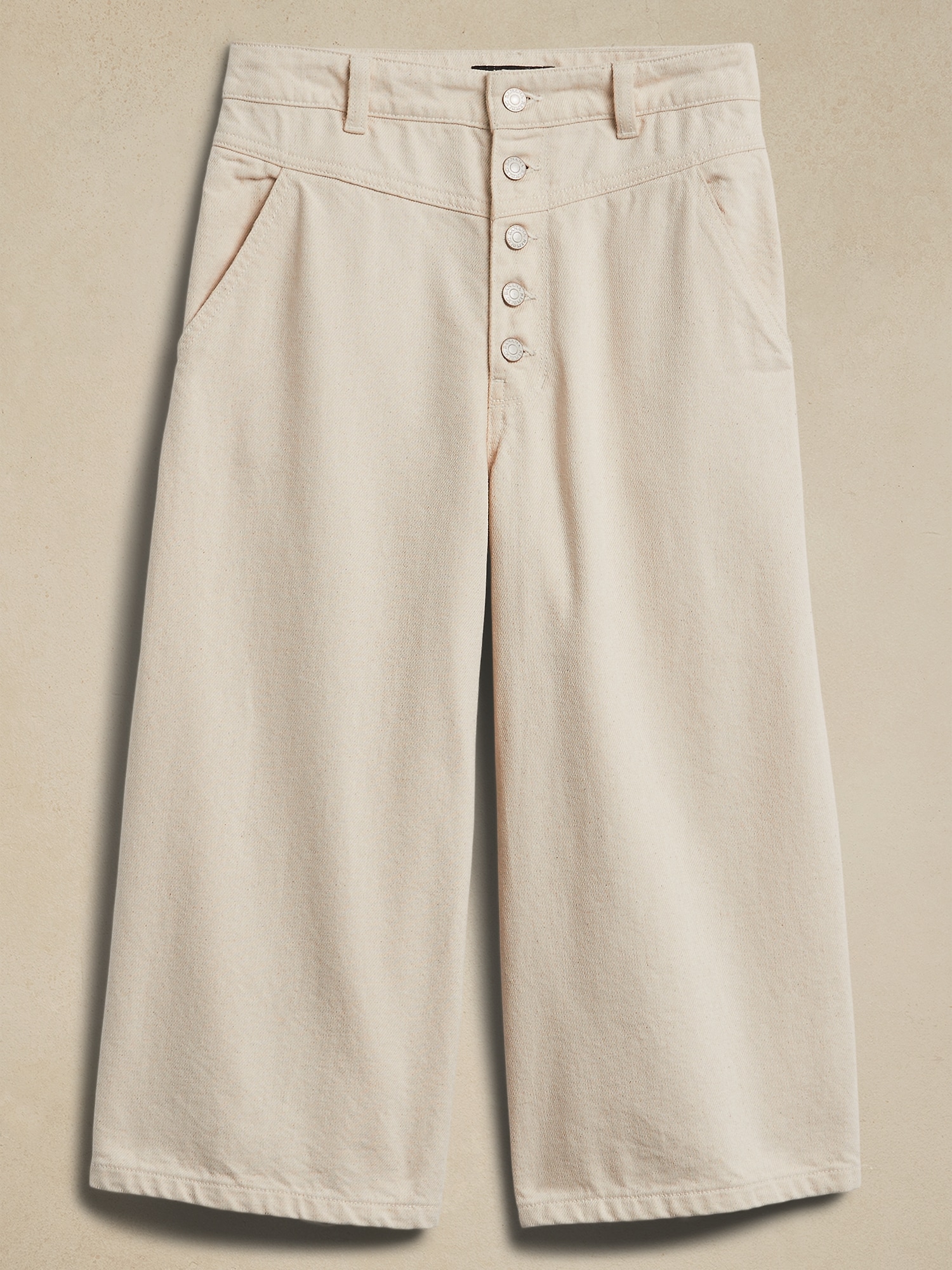 Denim Button-Fly Culotte