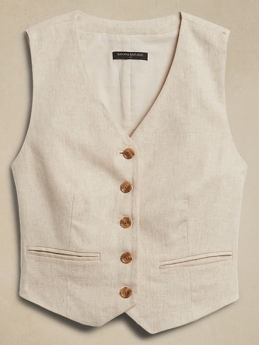 Riva Linen Vest  Banana Republic