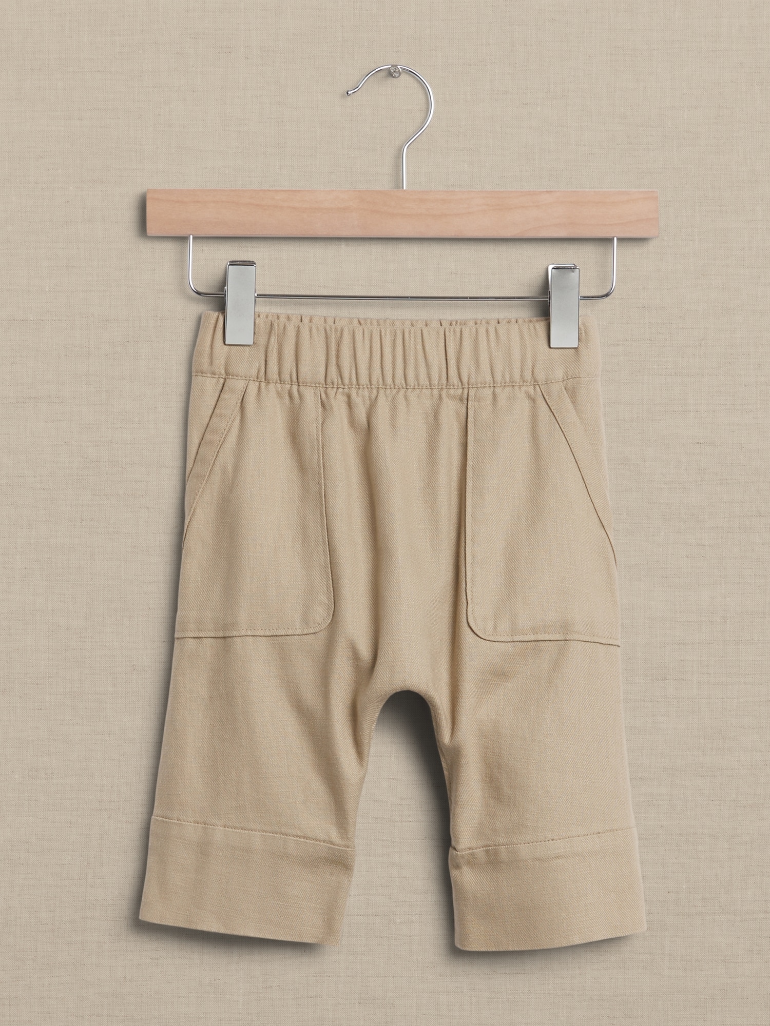 Maternity Linen-Cotton Pull-On Shorts