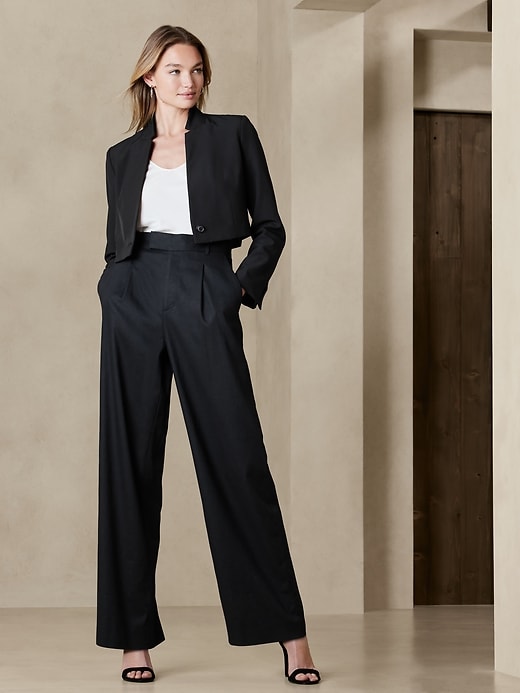 Sculpted Cropped Suit Blazer | Banana Republic Factory