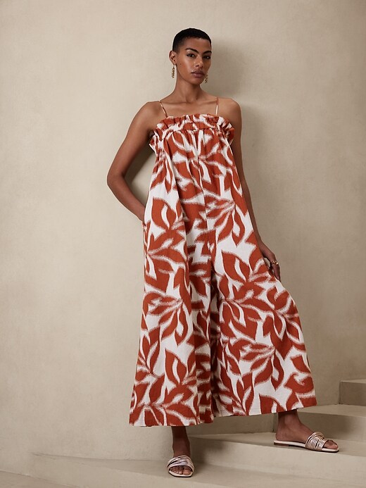 Linen-Blend Wide-Leg Jumpsuit | Banana Republic Factory