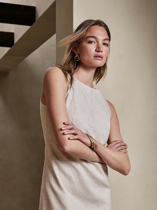 Linen-Blend A-Line Mini Dress | Banana Republic Factory