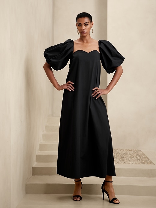 PuffSleeve Maxi Dress Banana Republic Factory