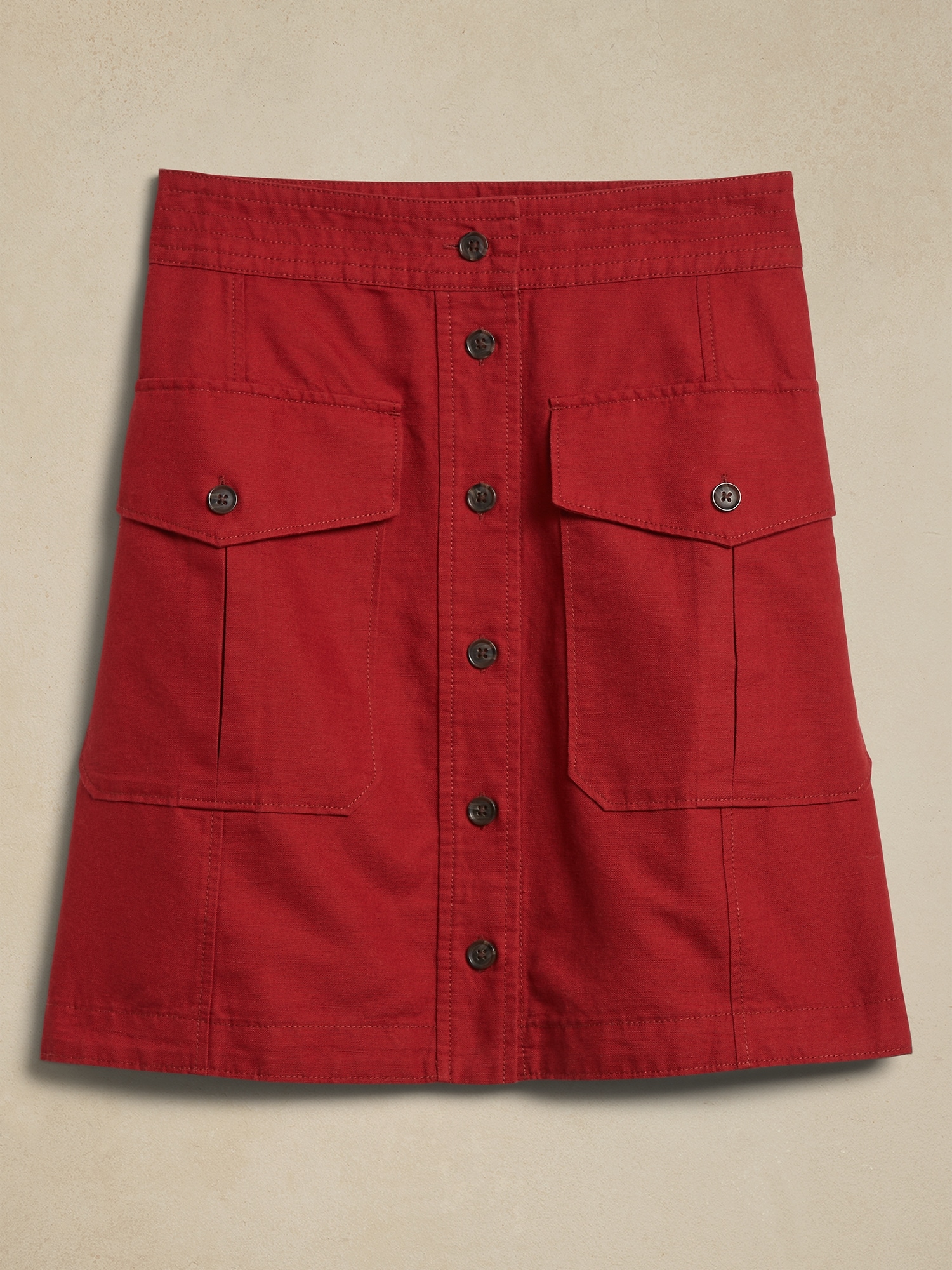 Steppe Linen-Blend Mini Skirt