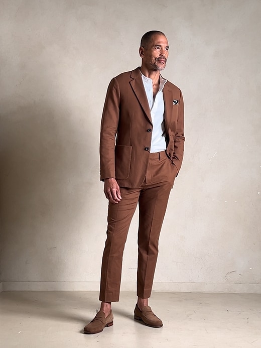 Linen Suit Banana Republic Trooper Fit Herringbone Cotton-Linen Suit Jacket Banana  Republic