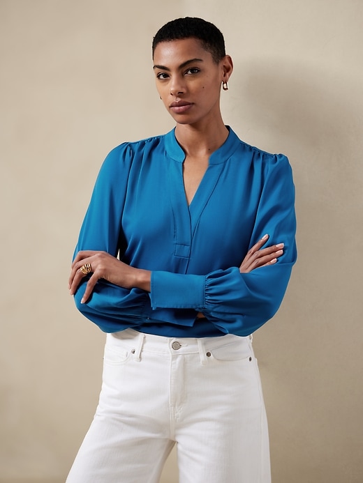Volume-Sleeve Blouse | Banana Republic Factory