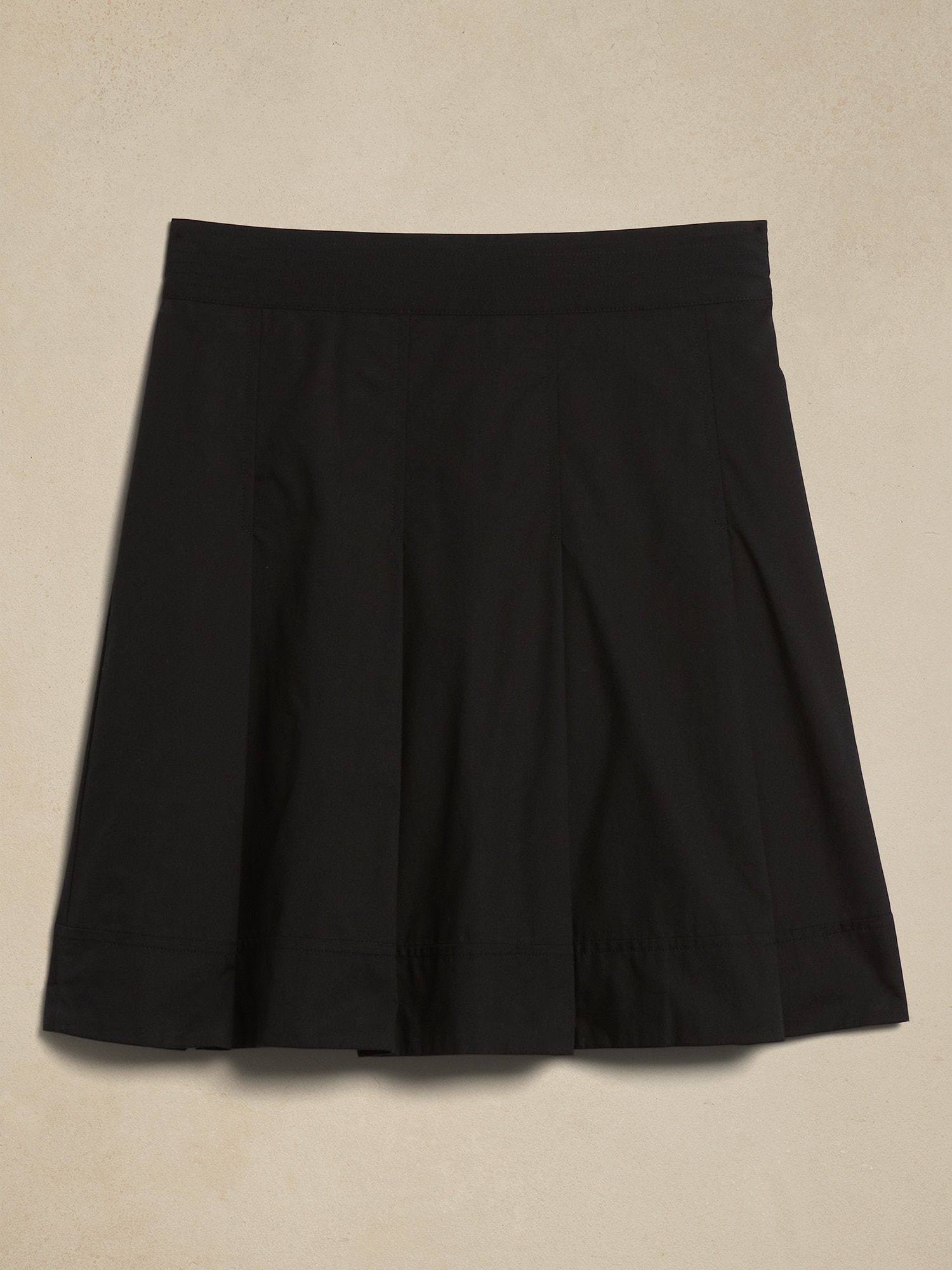 Pleated Cotton Mini Skirt