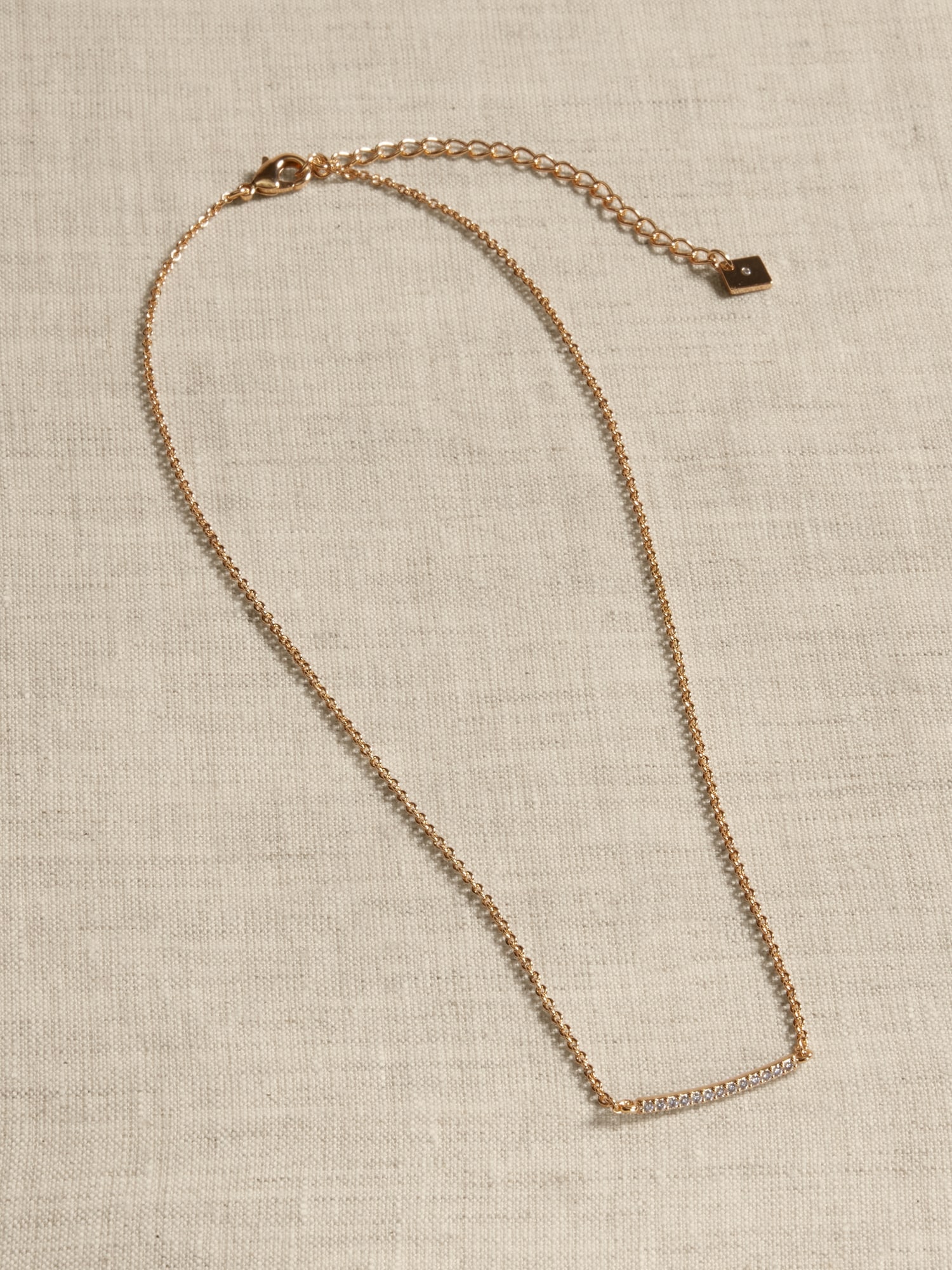 Simple Pave Bar Necklace