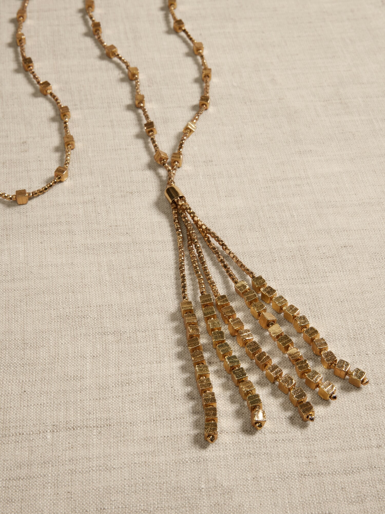 Mini Squares Tassle Pendant Necklace &#124 Aureus + Argent