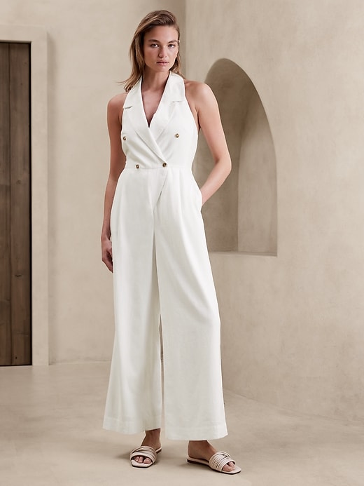 Collared jumpsuit deals