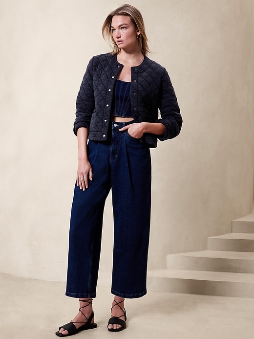 Quilted Short Jacket Banana Republic Factory