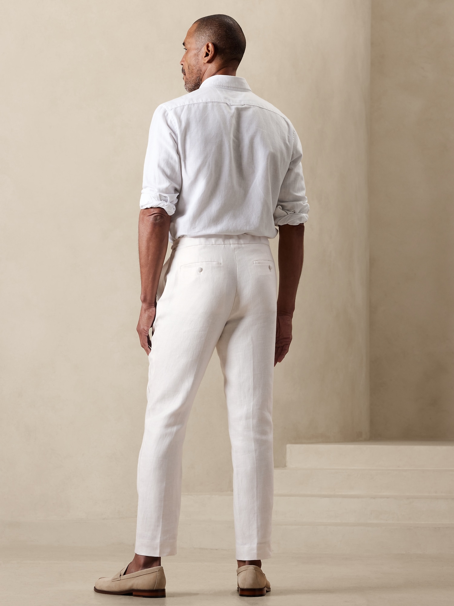 Pure Linen Striped Trousers | JAEGER | M&S
