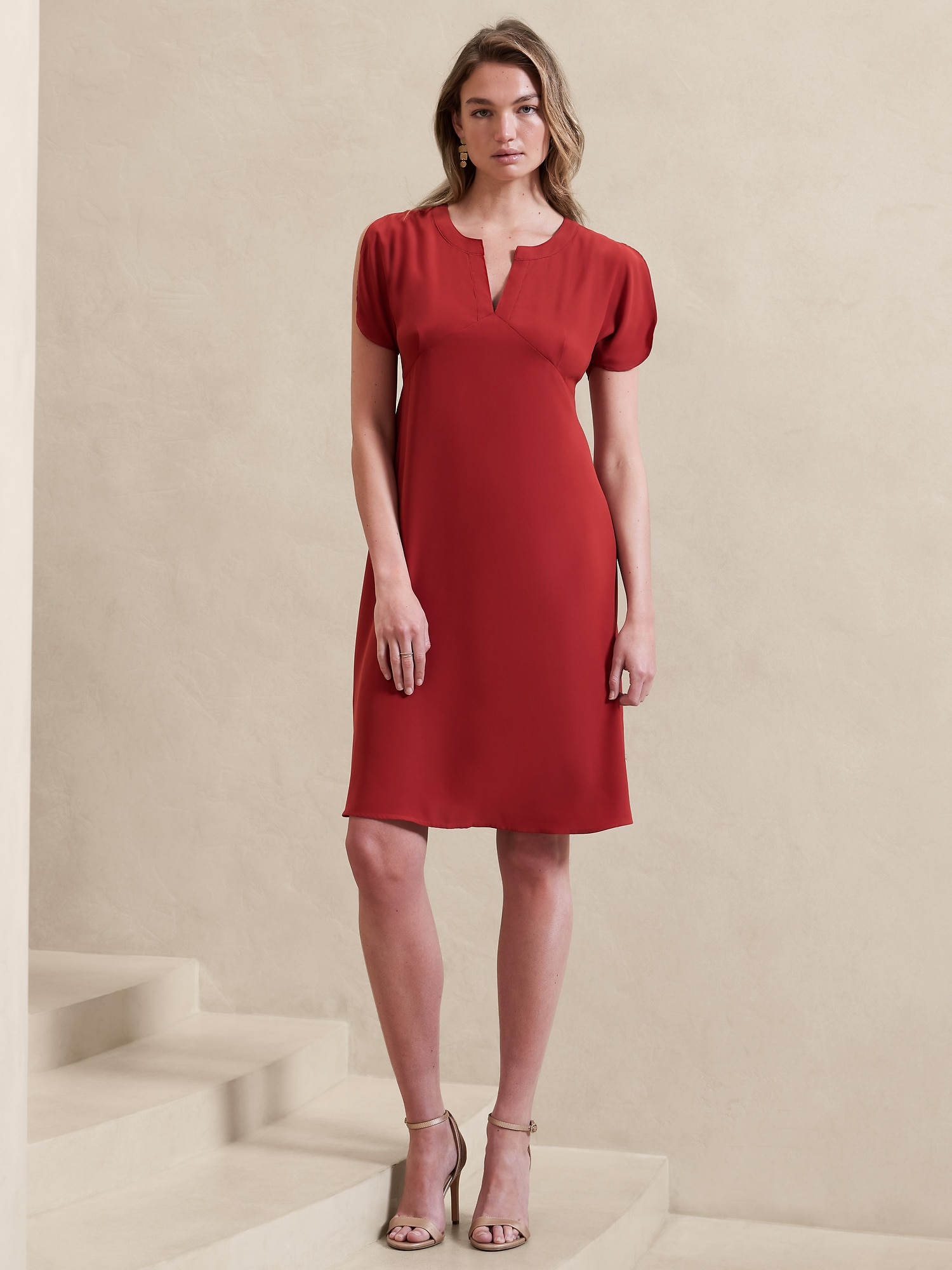 Split-Sleeve Mini Dress