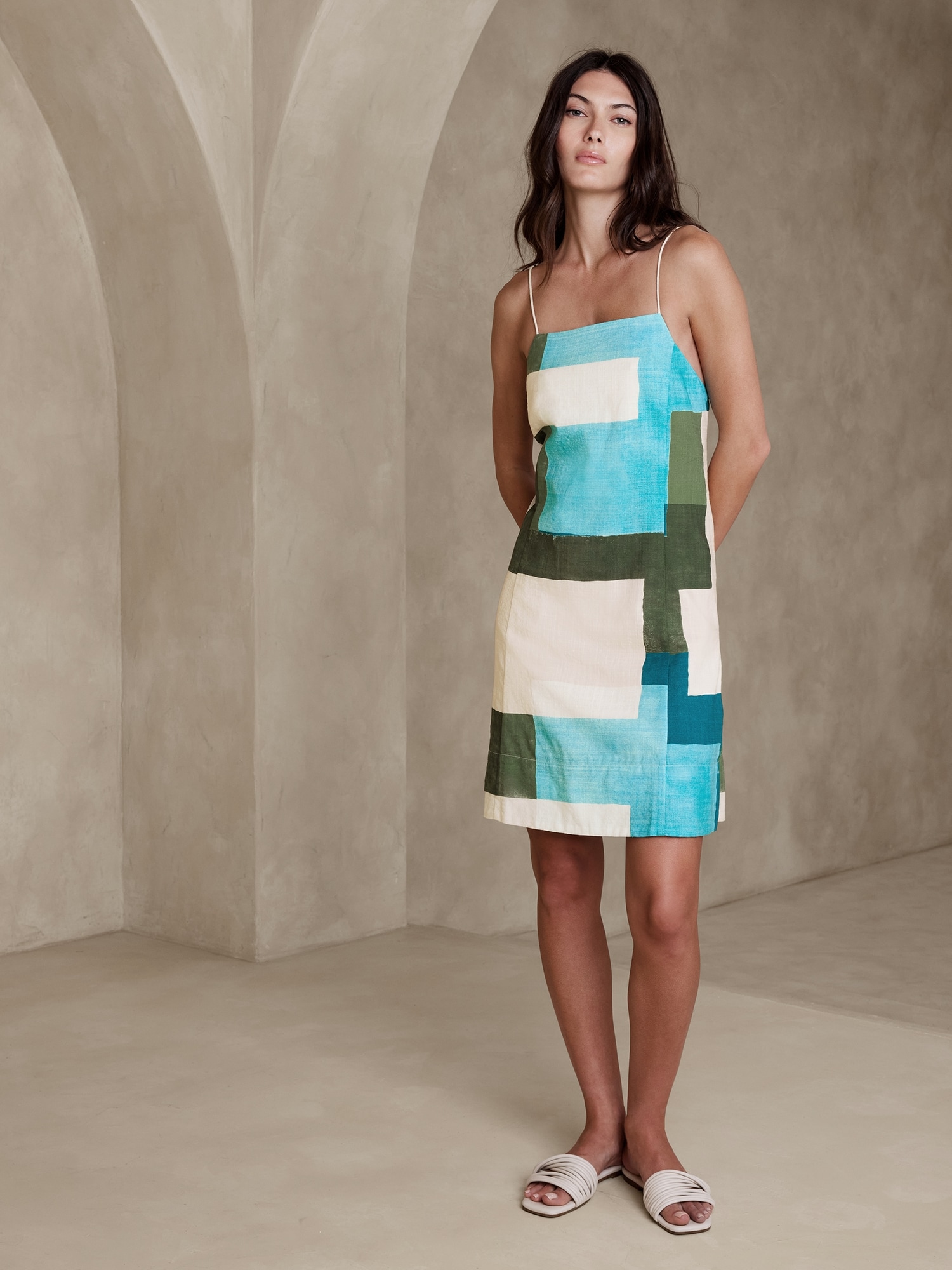 Square-Neck Mini Dress | Banana Republic Factory