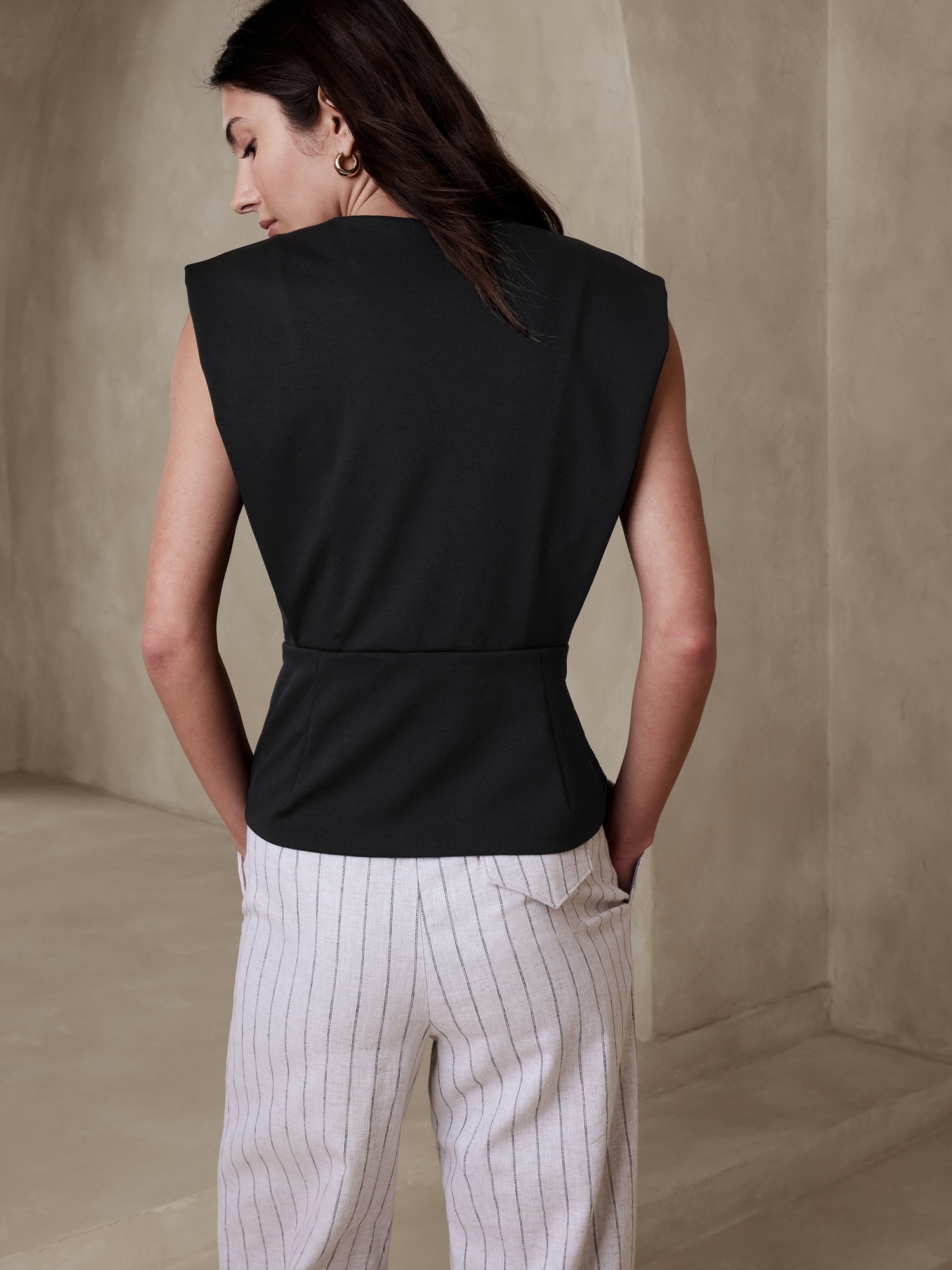 Ponte Pleated Top