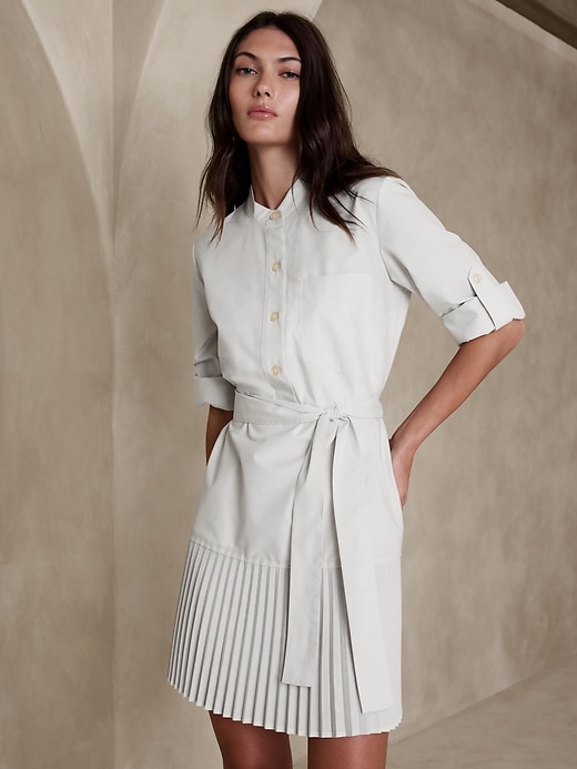 Pleated-Hem Mini Shirtdress | Banana Republic Factory