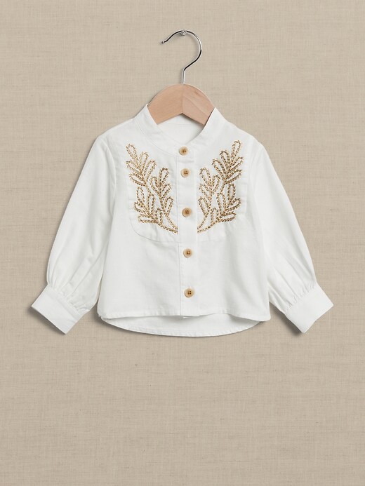【popelin】Blouse with embroidered　18-24m